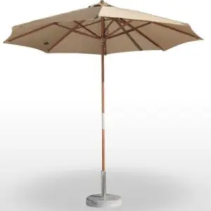 Parasol con mástil de madera Orientable DELUXE3X3-MADERA