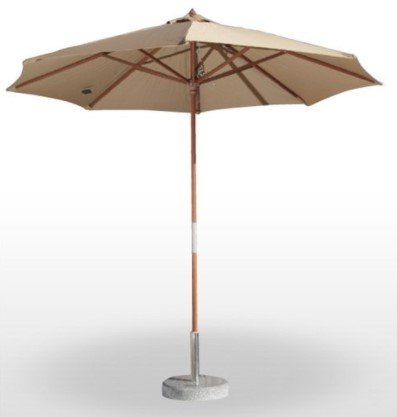 Parasol con mástil de madera Orientable DELUXE3X3-MADERA