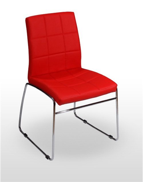 Silla con asiento polipiel y armazón cromado MANHATTAN