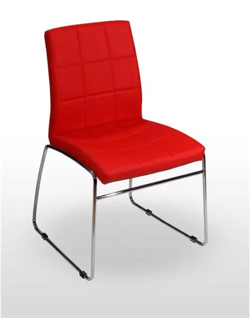 Silla con asiento polipiel y armazón cromado MANHATTAN