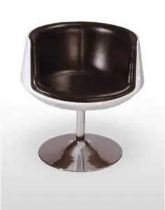 Sillón giratorio con asiento tapizado polipiel VIRGINIA