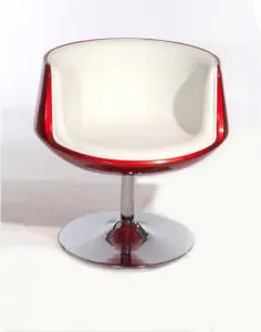 Sillón giratorio con asiento tapizado polipiel VIRGINIA