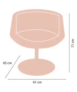 Sillón giratorio con asiento tapizado polipiel VIRGINIA