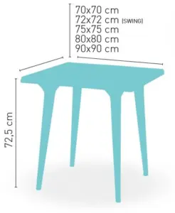 Mesa con pies de resina modelo ARPEGE-C