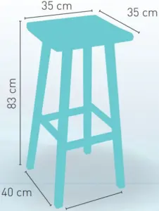 Taburete de madera teka ELDA