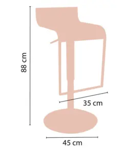 Taburete giratorio regulable asiento polipiel CAROLINA