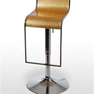 Taburete acrílico asiento oro y plata CAROLINA ACRÍLICO