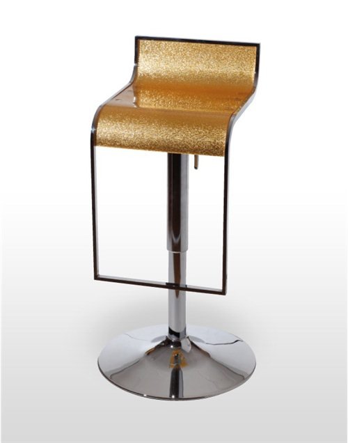 Taburete acrílico asiento oro y plata CAROLINA ACRÍLICO