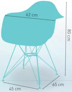Sillón con armazón cromado y asiento de polipropileno OVIEDO