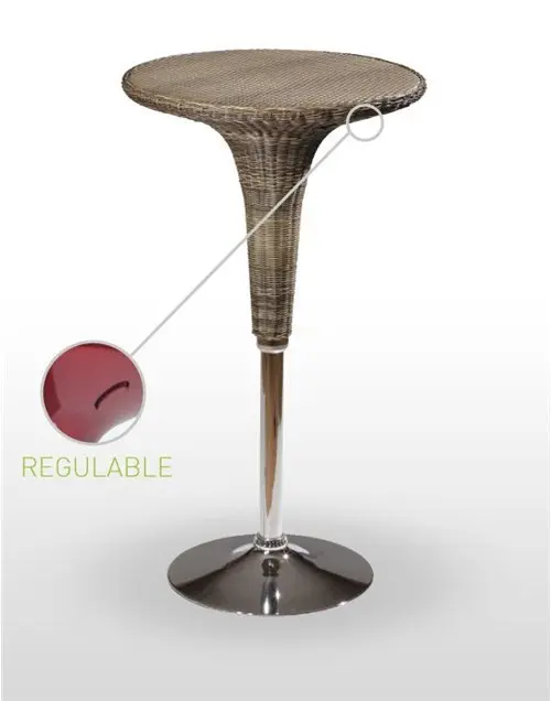 Mesa rattan regulable en altura DAKOTA RATTAN