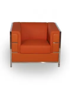 Sillón módulo 1 plaza construido en armazón de cromo y tapizado en polipiel ALABAMA