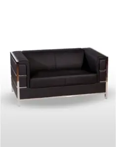 Sillón módulo 2 plazas construido en armazón de cromo y tapizado en polipiel GEORGIA