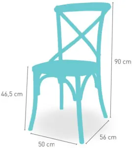 Silla en madera maciza de olmo con asiento de rattan ELBA