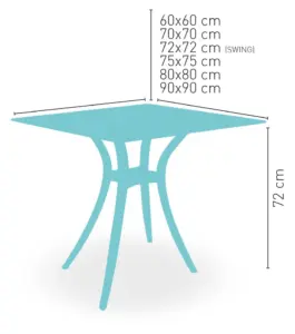 Mesa con pies de resina regulables modelo MARTE