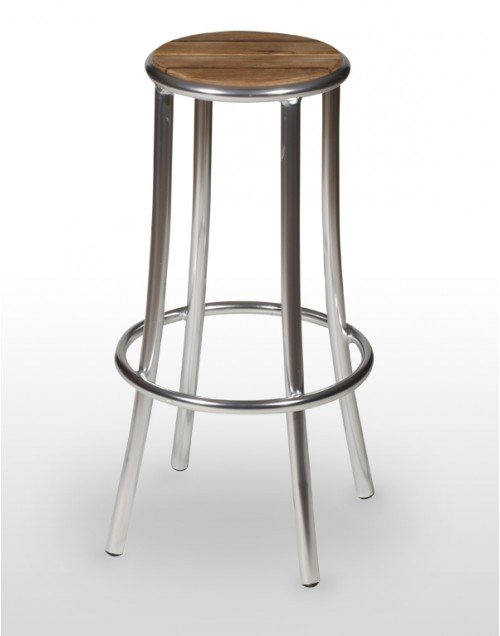 Taburete aluminio con asiento teka MEDITERRÁNEO TEKA