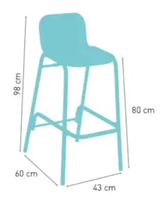 Taburete respaldo aluminio con asiento tejido plastic 4 mm MEDITERRÁNEO MÉDULA RESPALDO