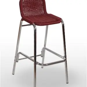 Taburete respaldo aluminio con asiento tejido plastic 4 mm MEDITERRÁNEO MÉDULA RESPALDO