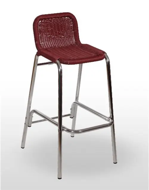 Taburete respaldo aluminio con asiento tejido plastic 4 mm MEDITERRÁNEO MÉDULA RESPALDO