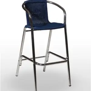 Taburete estructura aluminio con asiento tejido plastic 4 mm MEDITERRÁNEO MÉDULA RESPALDO Y BRAZOS