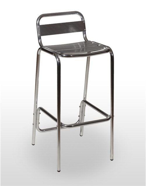 Taburete aluminio asiento y respaldo lamas de aluminio ADRIÁTICO ALUMINIO RESPALDO