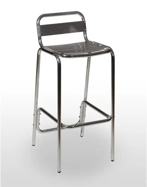 Taburete aluminio asiento y respaldo lamas de aluminio ADRIÁTICO ALUMINIO RESPALDO