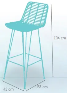 Silla tubo de acero macizo y tejido rattan Kubú ZAMBIA