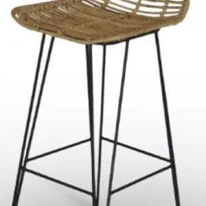Silla tubo de acero macizo y tejido rattan Kubú ZAMBIA
