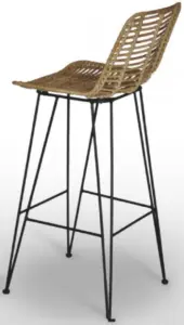 Silla tubo de acero macizo y tejido rattan Kubú ZAMBIA