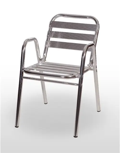 Sillón armazón aluminio tubo 30x1,5 con 4 lamas en asiento y 3 en respaldo BARCELONA