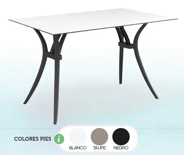 Mesa con estructura de inyección de polipropileno modelo VENUS-R