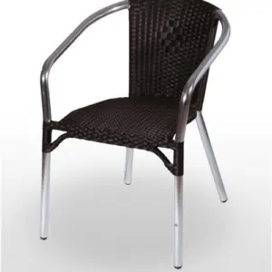 Sillón armazón tubo aluminio 30x1,5 tejido rattan ESTOCOLMO DELUXE