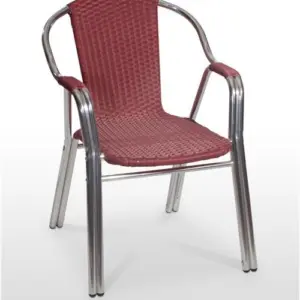 Sillón armazón doble tubo aluminio 25x1,5 tejido rattan HOUSTON DELUXE