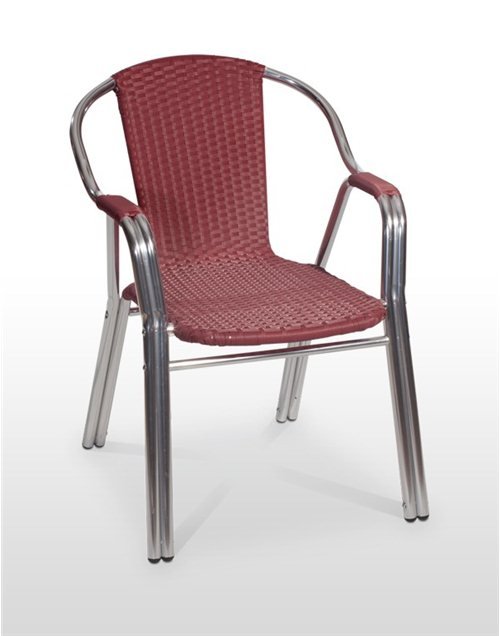 Sillón armazón doble tubo aluminio 25x1,5 tejido rattan HOUSTON DELUXE