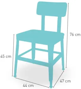 Silla en acero angular y asiento en madera maciza BRATISLAVA