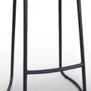 Taburete de acero color negro con asiento de madera maciza ÉPOCA