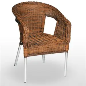 Sillón armazón aluminio tubo 30x1,8 tejido plastic 4 mm médula bicolor HALLE DELUXE