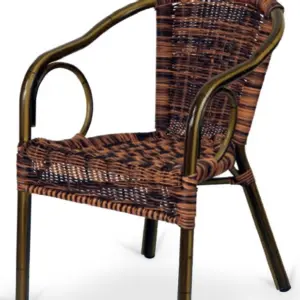 Sillón armazón aluminio color dark bambú tejido plastic 4 mm médula bicolor SALZBURGO