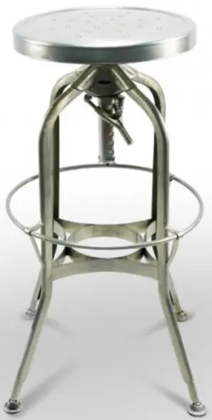 Taburete tipo industrial con asiento regulable BRANDEBURGO