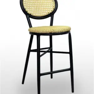 Taburete armazón de aluminio 28x2 con asiento y respaldo imitación rejilla CANNES