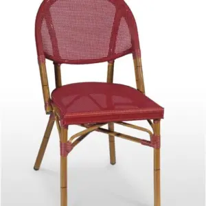 Silla armazón aluminio 28x1,5 color dark bambú, asiento y respaldo Textilene FLANDES