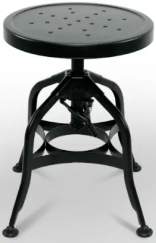 Taburete tipo industrial con asiento regulable BRANDEBURGO BAJO