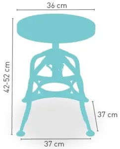Taburete tipo industrial con asiento regulable BRANDEBURGO BAJO
