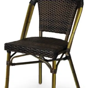 Silla armazón aluminio 28x1,5 dark bambú, tejido rattan moka AMBERES RATTAN