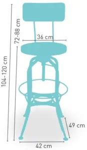 Taburete tipo industrial con asiento regulable NUREMBERG