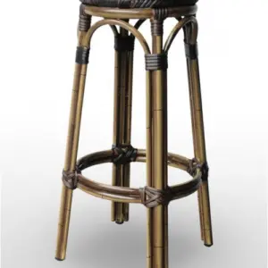 Taburete aluminio bambú con asiento personalizable ORLEANS