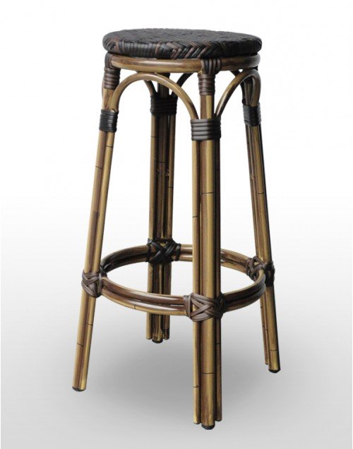 Taburete aluminio bambú con asiento personalizable ORLEANS