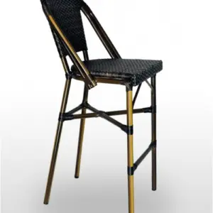 Taburete armazón aluminio 28x2 dark bambú, tejido rattan moka TABURETE AMBERES