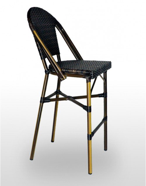 Taburete armazón aluminio 28x2 dark bambú, tejido rattan moka TABURETE AMBERES
