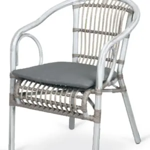 Sillón armazón de aluminio 30x1,50 envejecido, asiento y respaldo polipropileno ALHAMBRA