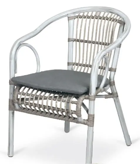 Sillón armazón de aluminio 30x1,50 envejecido, asiento y respaldo polipropileno ALHAMBRA